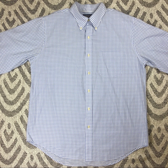 Lands End 16 - 16.5 Button Plaid Long Sleeve Shirt - Picture 5 of 8